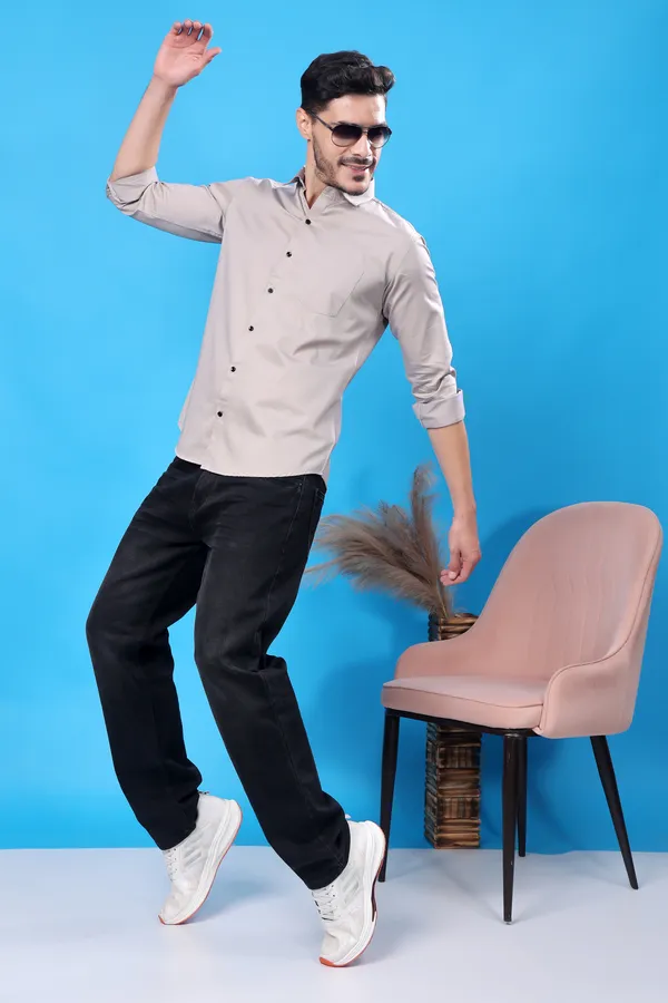Grey_Slim_Fit_Shirts_For_Men