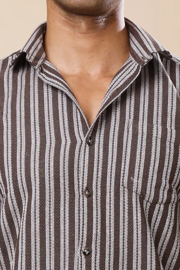 White_Green_Slim_Fit_Shirts_For_Men