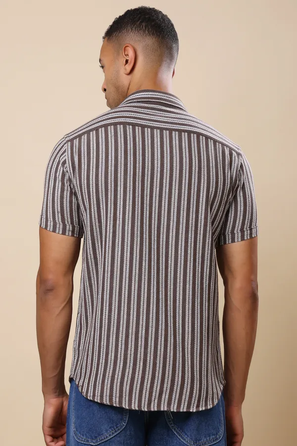 White_Green_Slim_Fit_Shirts_For_Men
