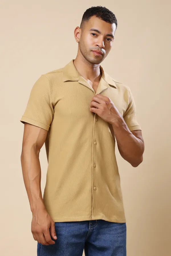 Beige_Comfort_Fit_Shirts_For_Men