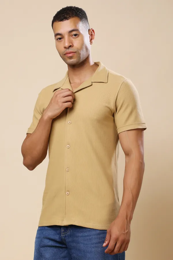 Beige_Comfort_Fit_Shirts_For_Men