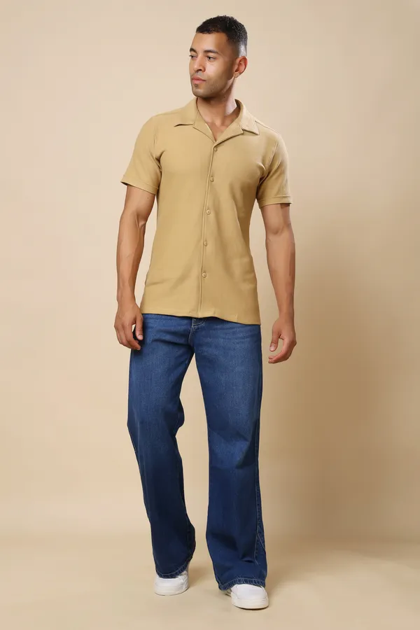 Beige_Comfort_Fit_Shirts_For_Men
