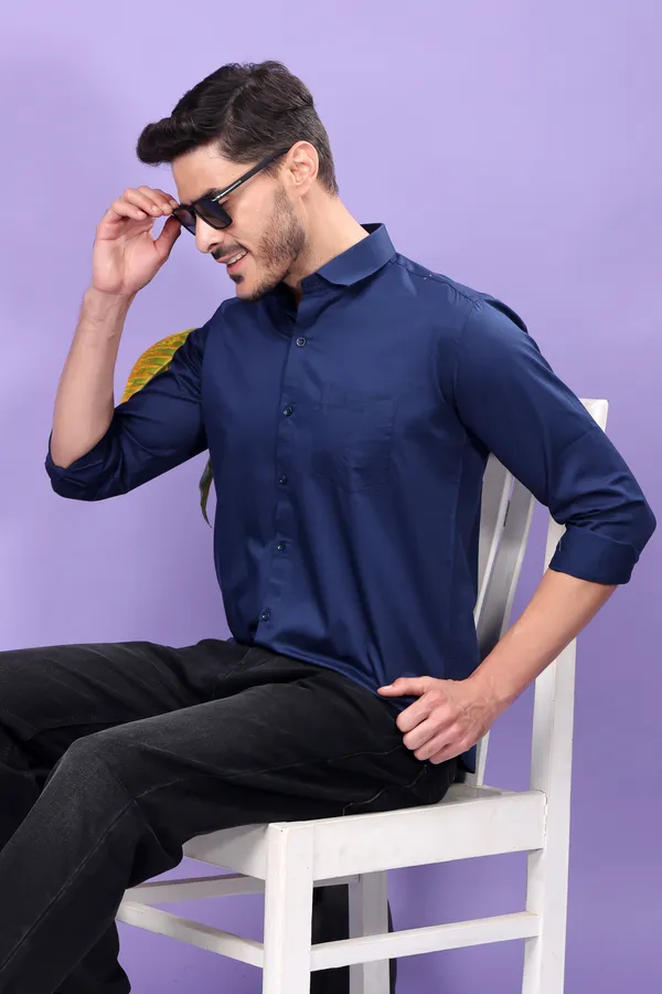 Dark_Blue_Slim_Fit_Shirts_For_Men
