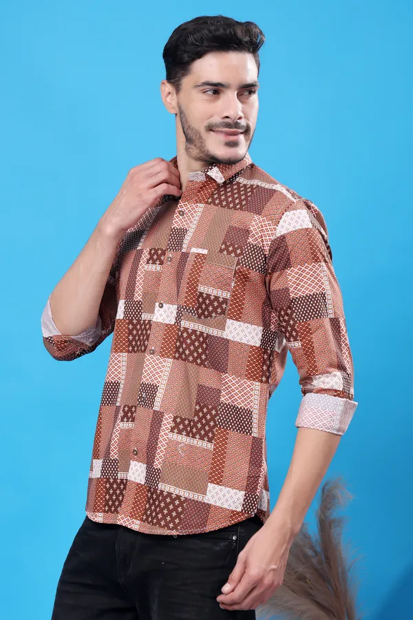 Beige_Slim_Fit_Shirts_For_Men