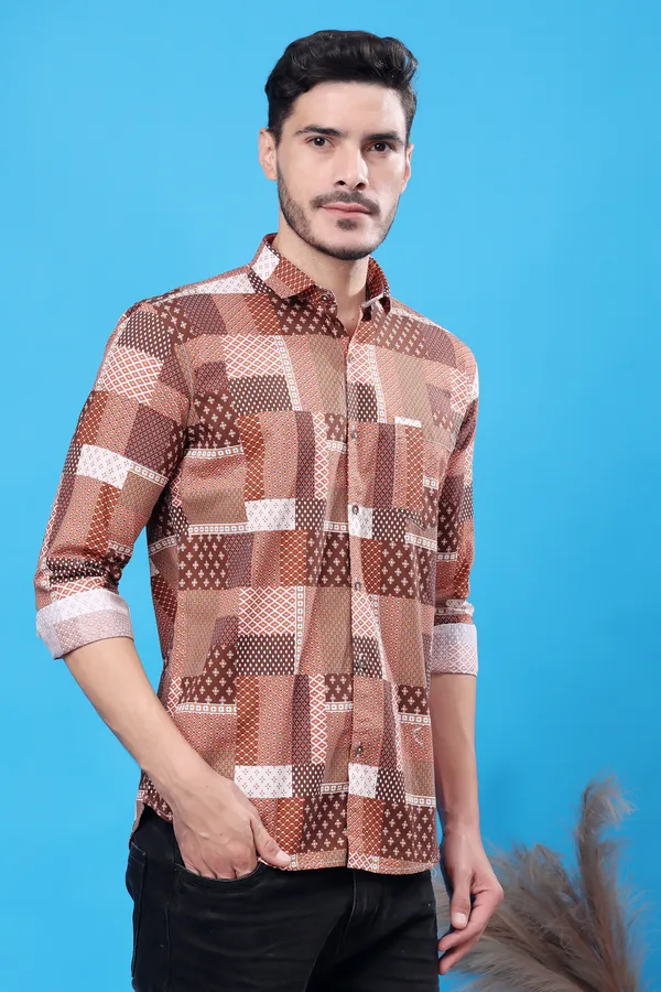 Beige_Slim_Fit_Shirts_For_Men