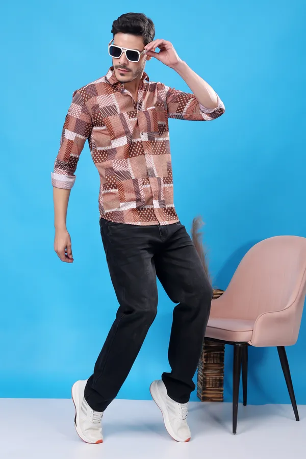 Beige_Slim_Fit_Shirts_For_Men