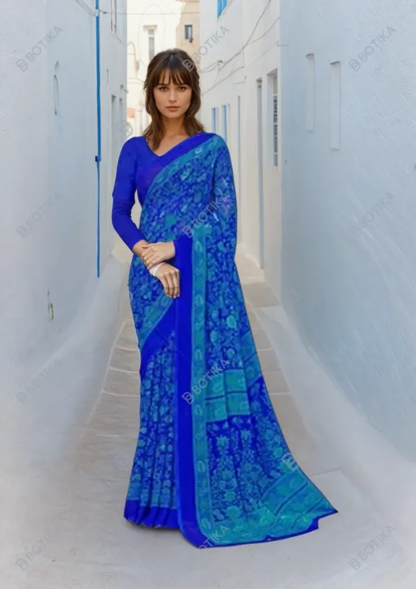 Blue_Trendy_Unstitched_Blouse_With_Printed_Saree_For_Women