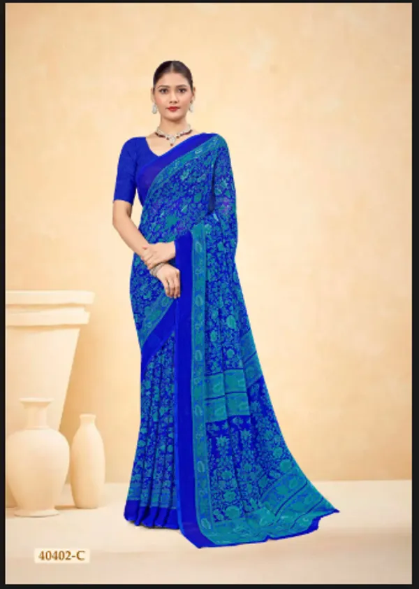 Blue_Trendy_Unstitched_Blouse_With_Printed_Saree_For_Women