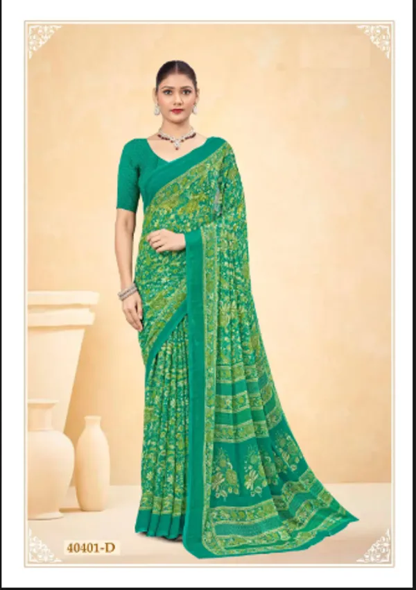 Green_Trendy_Unstitched_Blouse_With_Printed_Saree_For_Women