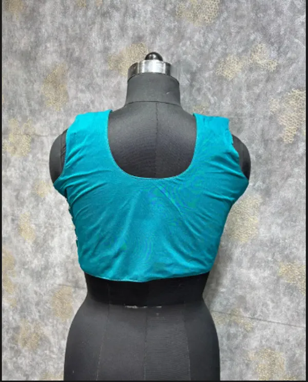 Sky_Blue_Trendy_Unstitched_Blouse_With_Drape_Saree_For_Women