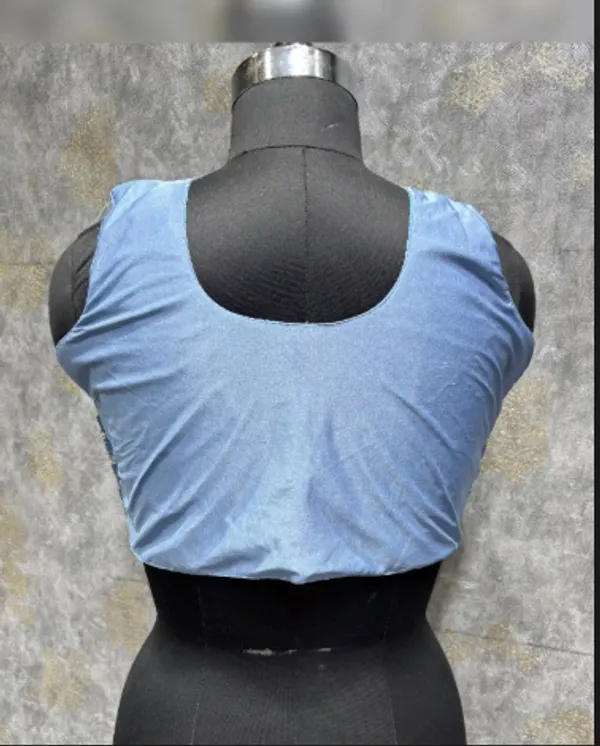 Sky_Blue_Trendy_Unstitched_Blouse_With_Drape_Saree_For_Women