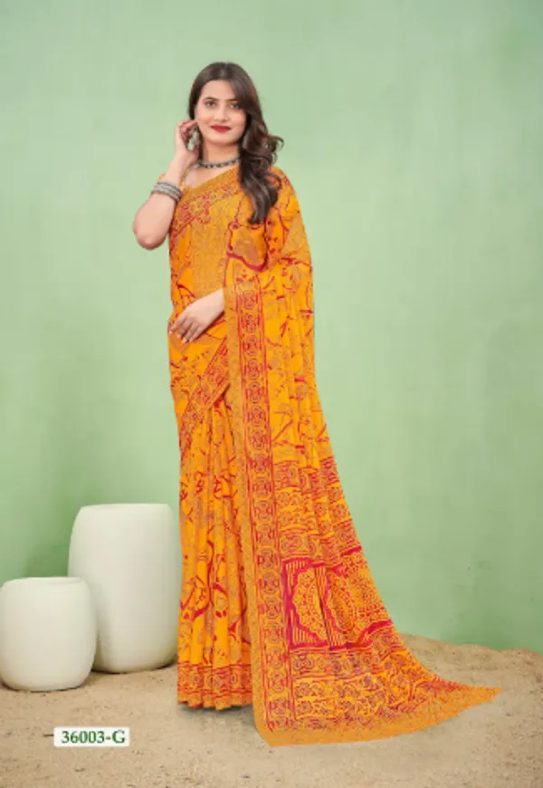 Orange_Trendy_Unstitched_Blouse_With_Printed_Saree_For_Women