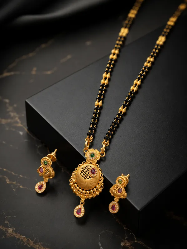 High_gold_Pleated_Designer_Mangalsutra_|_Women_