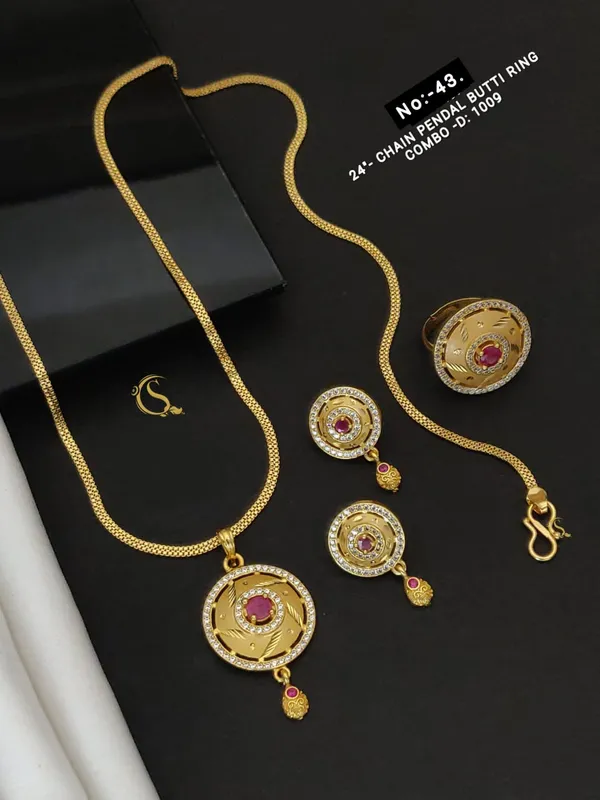Gold_Plated_Pendal_Set_+_Ring_|_Premium_Designer_Forming_Pendal_set