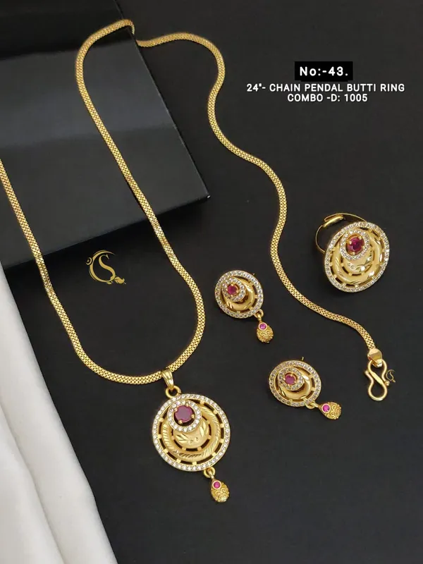 Gold_Plated_Pendal_Set_+_Ring_|_Premium_Designer_Forming_Pendal_set