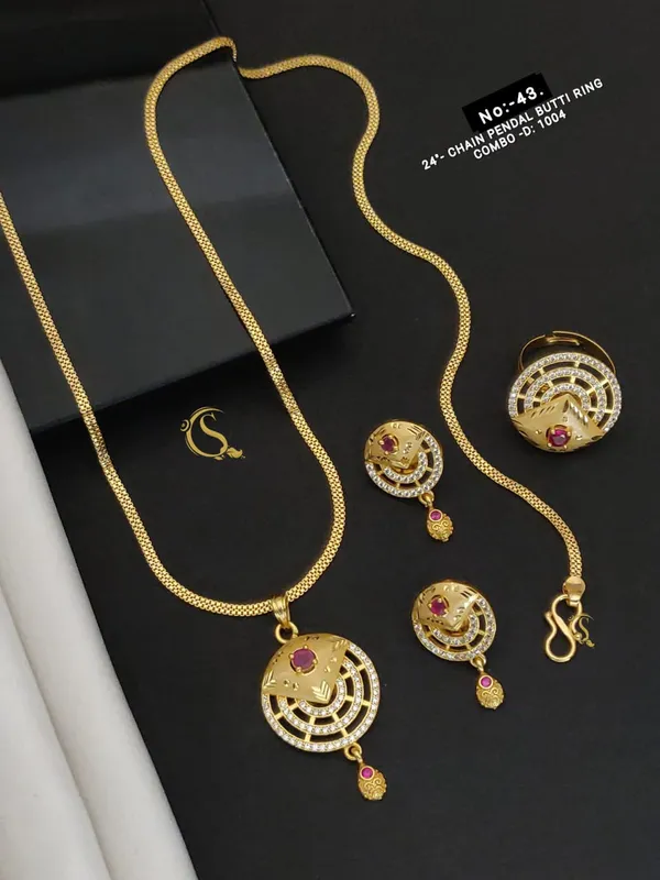 Gold_Plated_Pendal_Set_+_Ring_|_Premium_Designer_Forming_Pendal_set