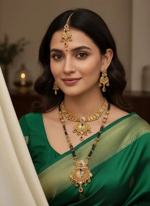 Gold_Plated_Mangalsutra_Necklace_Combo_Set__|_Premium_Quality