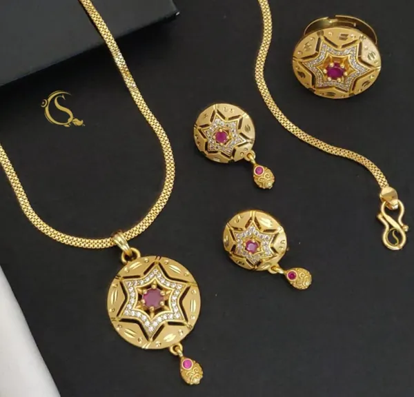 Gold_Plated_Pendal_Set_+_Ring_|_Premium_Designer_Forming_Pendal_Set