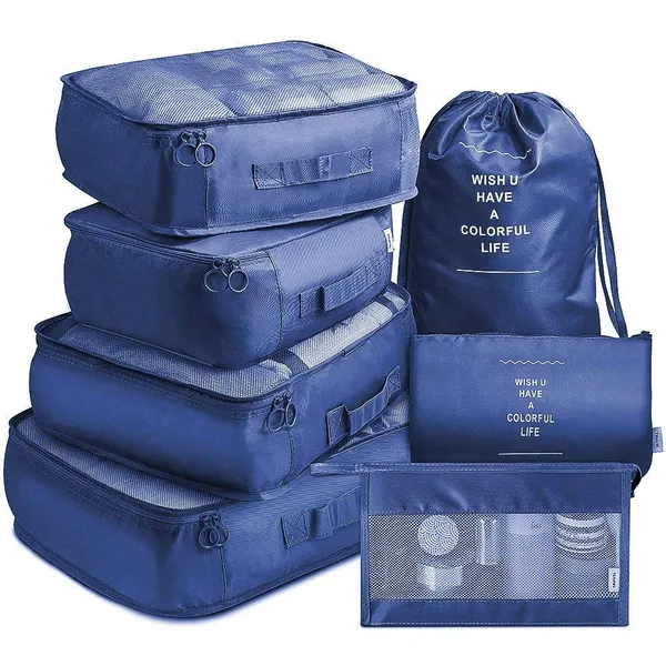 Blue_Polyester_Lightweight_Travel_Luggage_Packing_Cubes_(7Pcs)