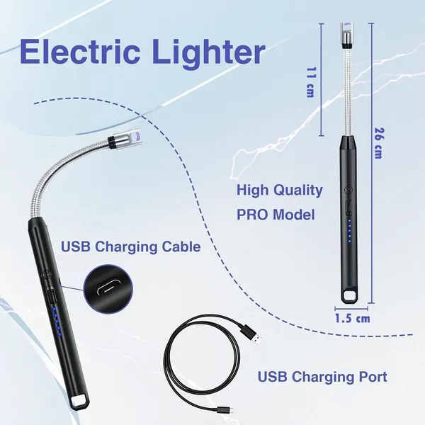Black_Electric_Rechargeable_Plasma_Gas_Lighter_For_Kitchen