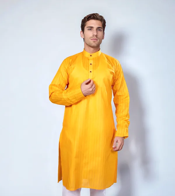 Yellow_Cotton_Kurta_For_Men