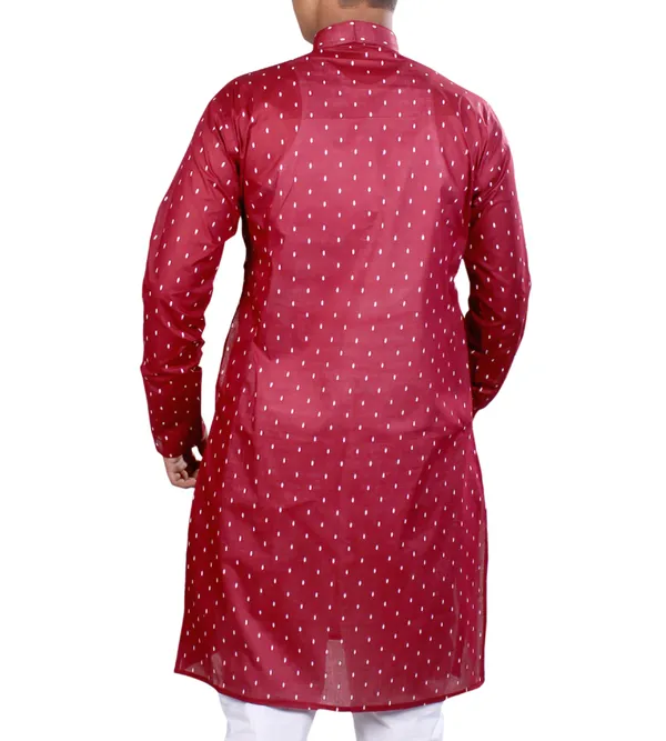 Red_Cotton_Kurta_For_Men
