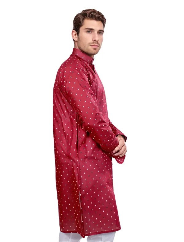 Red_Cotton_Kurta_For_Men