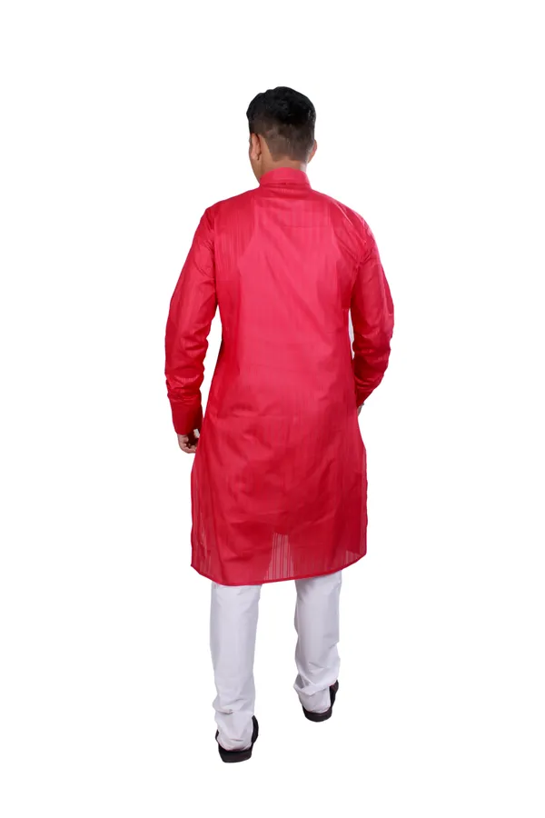 Dark_Red_Cotton_Kurta_And_Pajama_For_Men