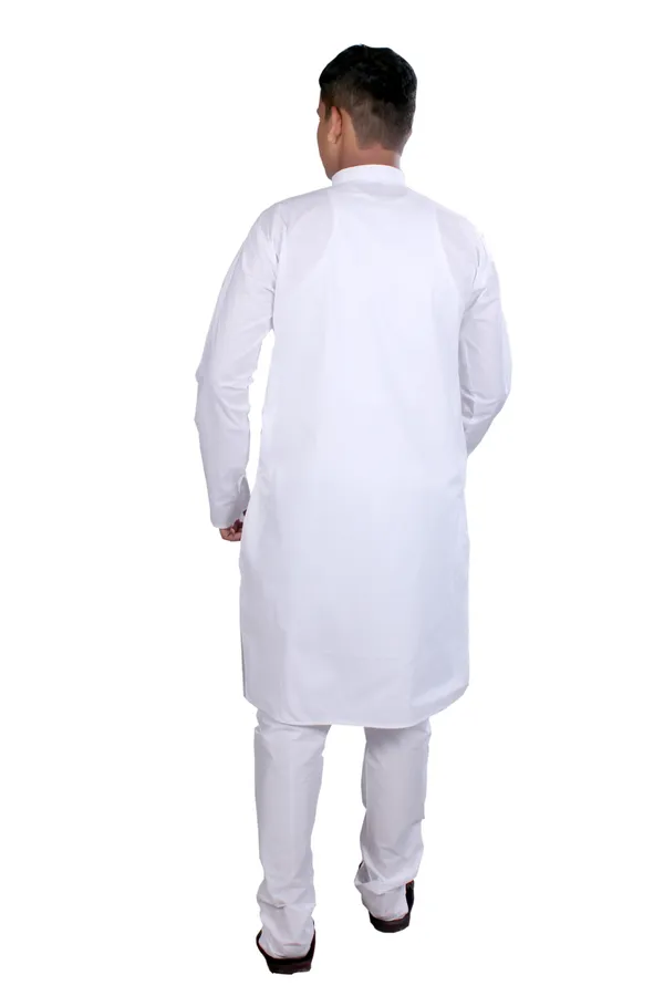 White_Cotton_Kurta_And_Pajama_For_Men