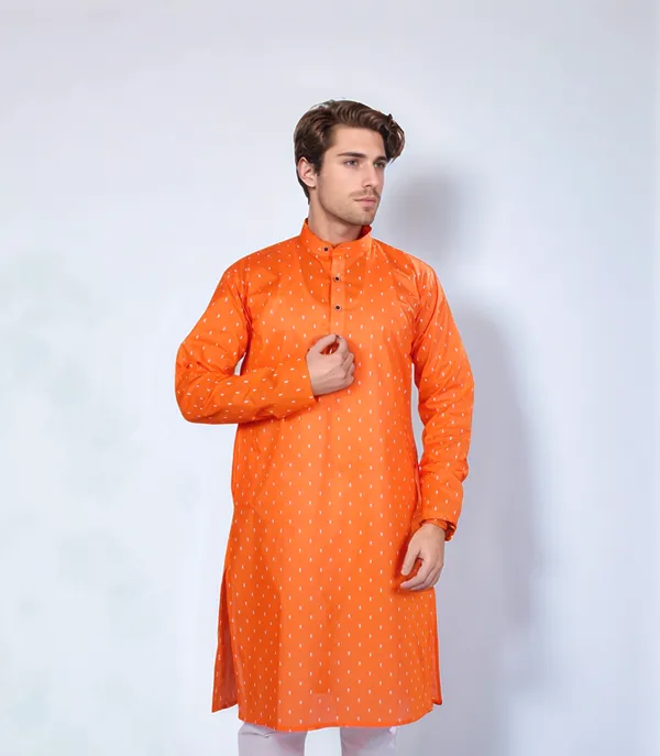 Orange_Cotton_Kurta_For_Men