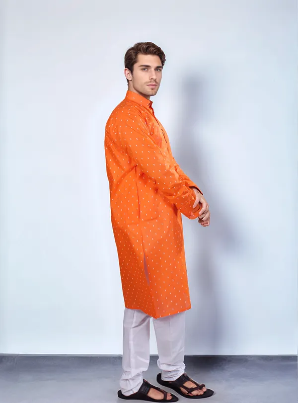 Orange_Cotton_Kurta_And_Pajama_For_Men