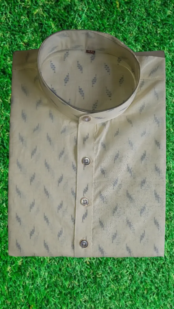 Cream_Colour_Cotton_Kurta_For_Men