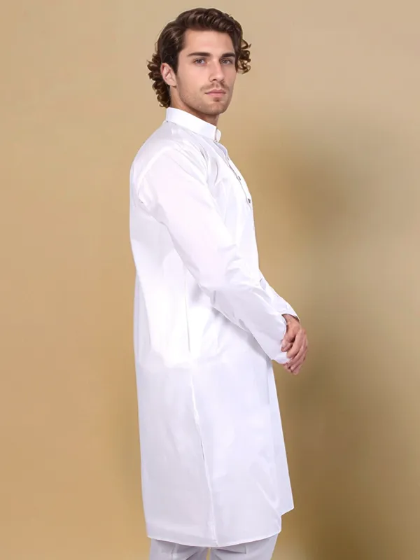 White_Cotton_Kurta_For_Men