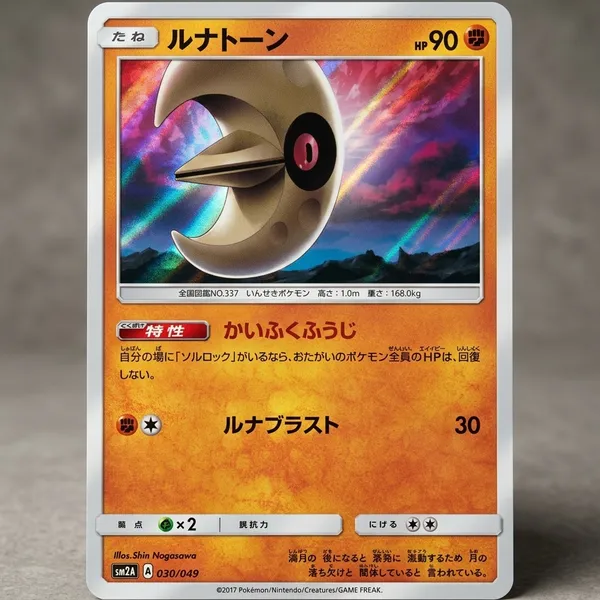 Pokemon_Tcg_Real_Card_Lunatone_Sm2_A_030_049_Made_In_Japan_Japanese_Mirror_Holo