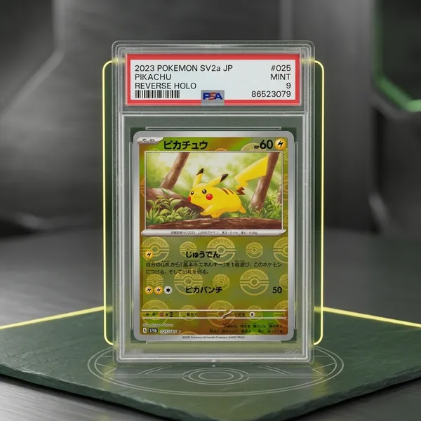 Pokemon_Pikachu_Reverse_Holo_025_165_C_Made_In_Japan_Psa_9_Graded