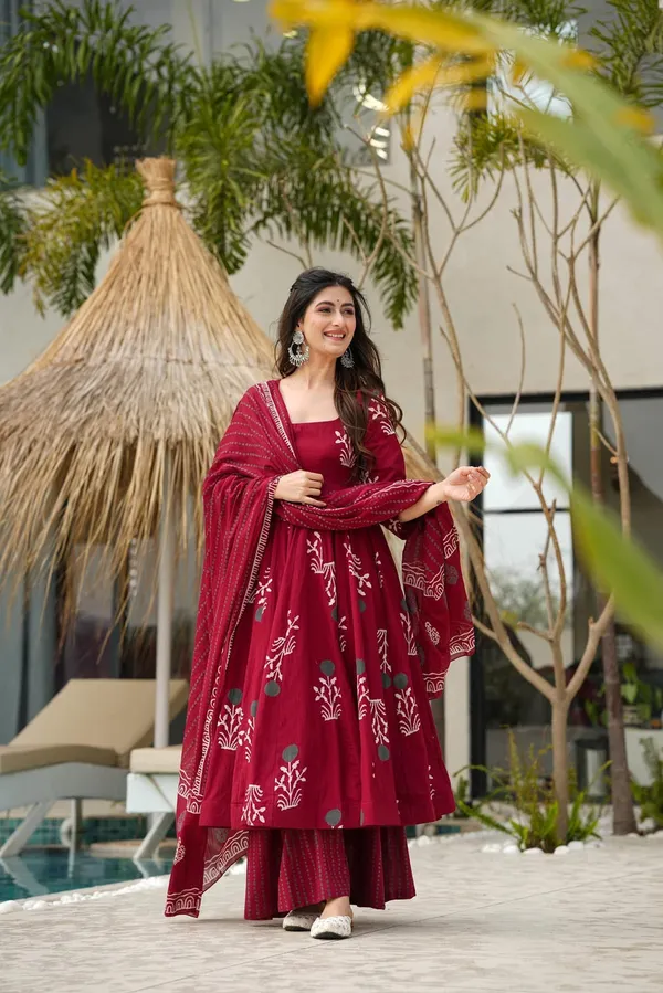 Red_Premium_Discharge_Print_Anarkali_Suit_Set_With_Pant_And_Dupatta_For_Women