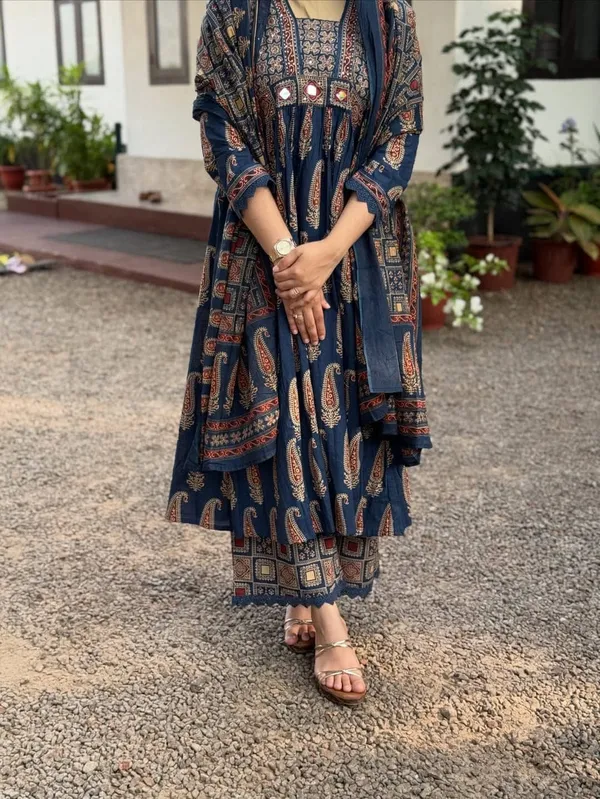 Biba_Jaipur_Women_Floral_Printed_Empire_Anarkali_Pure_Cotton_Kurta_Set