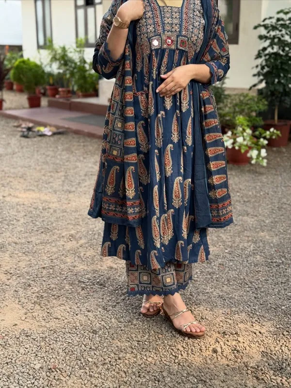Biba_Jaipur_Women_Floral_Printed_Empire_Anarkali_Pure_Cotton_Kurta_Set
