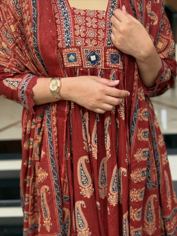 Biba_Jaipur_Women_Floral_Printed_Empire_Anarkali_Pure_Cotton_Kurta_Set