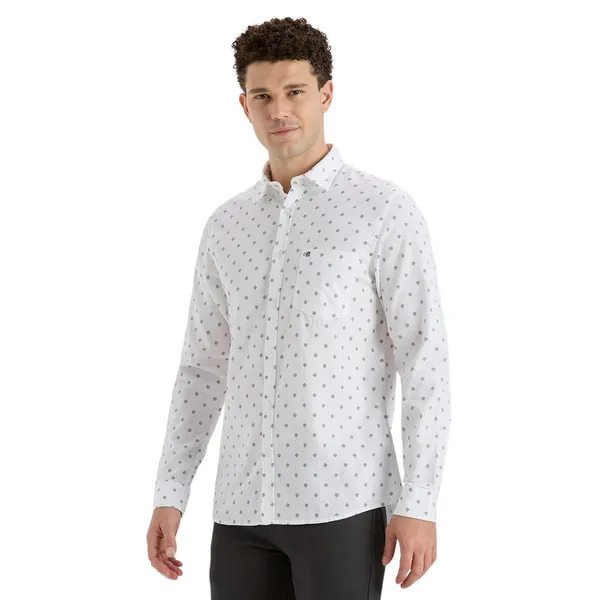 White_Casual_Full_Sleeves_Cotton_Shirt_For_Men