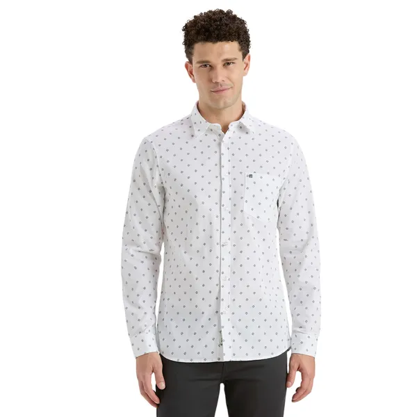 White_Casual_Full_Sleeves_Cotton_Shirt_For_Men