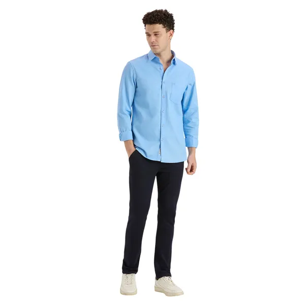 Cornflower_Blue_Casual_Full_Sleeves_Cotton_Shirt_For_Men
