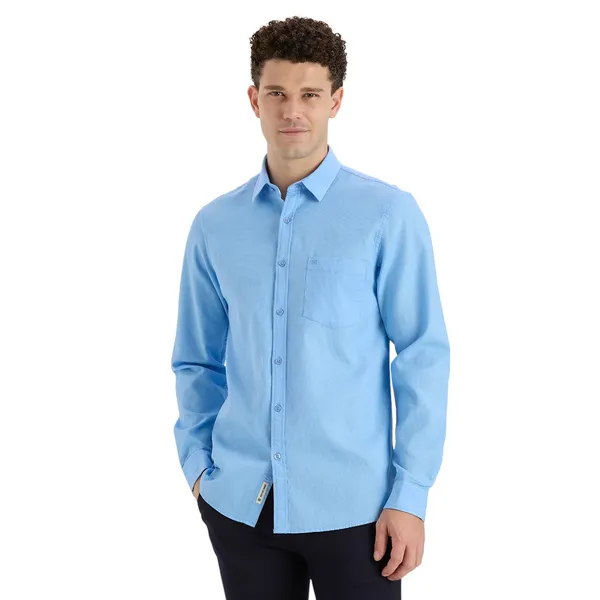 Cornflower_Blue_Casual_Full_Sleeves_Cotton_Shirt_For_Men