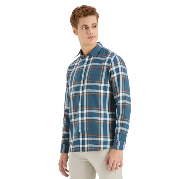 Teal_Casual_Full_Sleeves_Cotton_Shirt_For_Men