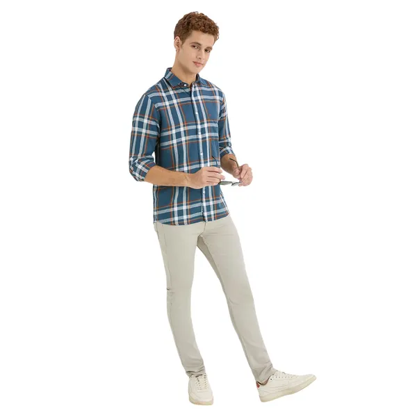 Teal_Casual_Full_Sleeves_Cotton_Shirt_For_Men