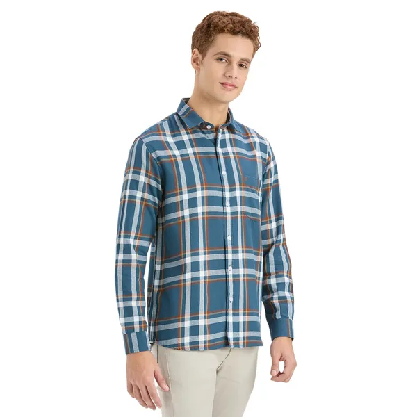 Teal_Casual_Full_Sleeves_Cotton_Shirt_For_Men