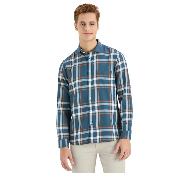 Teal_Casual_Full_Sleeves_Cotton_Shirt_For_Men