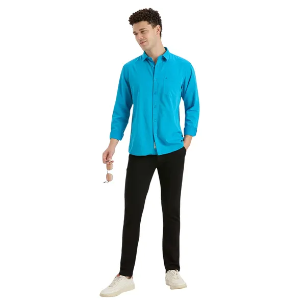 Bright_Blue_Casual_Full_Sleeves_Cotton_Shirt_For_Men