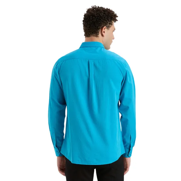 Bright_Blue_Casual_Full_Sleeves_Cotton_Shirt_For_Men