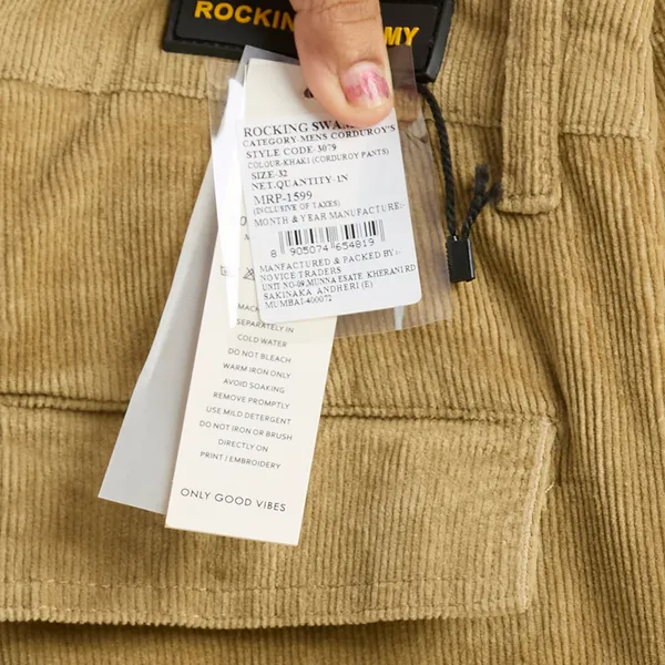 Khaki_Casual_Corduroy_Cargo_Pants_For_Men